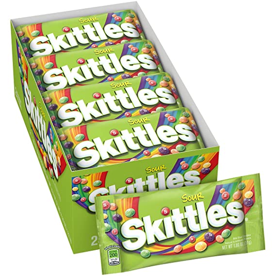 Skittles Sour Candy, 1.8 Ounce (24 Single Packs)
