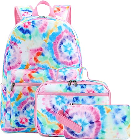 School Backpack Galaxy Teens Girls Boys Kids School Bags Bookbag with Laptop Sleeve (Galaxy Green-0033) (Tie Dye)