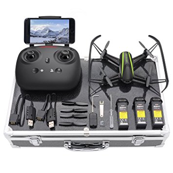 Drone with Carrying Case, Potensic® Wireless RC Quadcopter Drone with 120 Degree Wide-Angle 720P HD Camera Altitude Hold One Button Take off Function