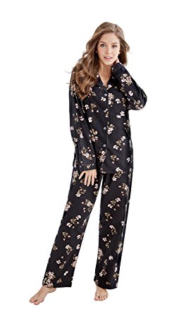 TONY & CANDICE Women's 100% Cotton Long Sleeve Flannel Pajama Set Sleepwear
