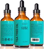 Tea Tree Oil - HUGE 4oz - Pharmaceutical Grade - 100 Pure and Natural - With Glass Dropper - SEE RESULTS OR MONEY-BACK - Natural Antiseptic and Best Remedy to Combat dandruff acne toenail fungus and more