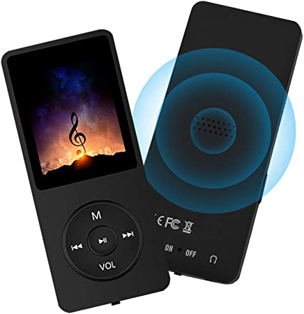 MP3 Player - 32GB MP3 Music Player with Voice Recorder and FM Radio, Hi-Fi Sound Potable Audio Player Build-in Speaker, with Video, Text Reading and Support up to 128GB, Black