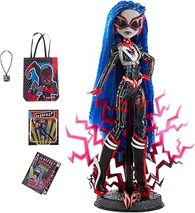 Monster High Deadfast Ghoulia Yelps SDCC 2024 Exclusive Doll - Tech Savvy Upgrade with Comic-Con Badge, Mini Figure, and Comic Book