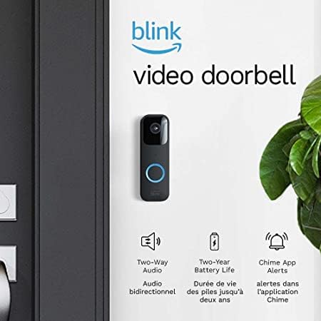 Blink Video Doorbell   3 Outdoor 4 smart security cameras (4th Gen) with Sync Module 2 | Two-year battery life, motion detection, two-way audio, HD video, Works with Alexa