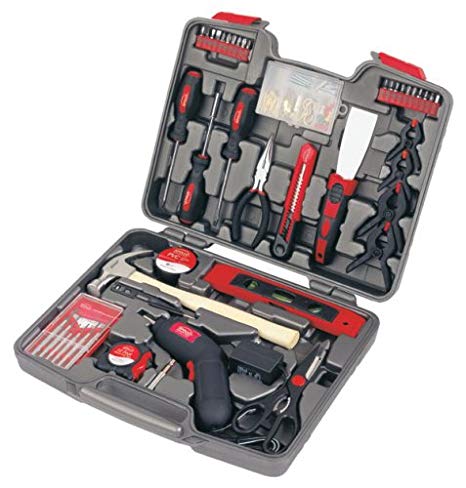 Apollo Tools DT8422 144-Piece Household Tool Kit with 4.8-Volt Cordless Screw driver