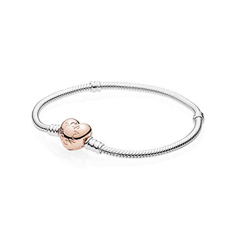 PANDORA Sterling Silver Bracelet Rose Heart Clasp