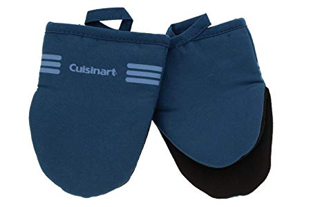 Cuisinart Mini Oven Mitts w/Neoprene for Easy Gripping, Heat Resistant up to 500 degrees F, Slate Blue- 2pk