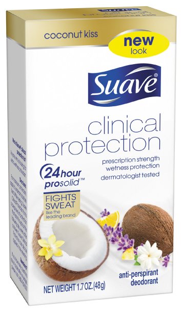 Suave Clinical Antiperspirant Deodorant, Coconut Kiss, 1.7 Ounce