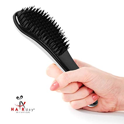 White 2 In-1 Hair Detangler Brush – Wet or Dry Hair Detangling Brush and Comb For Curly, Wavy or Straight Hair – Pain Free, Ergonomic Handle - For Kids and Adults – by HairDay Care