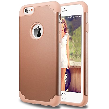 iPhone 6s plus Case,iPhone 6 plus Case,[5.5inch]by Ailun,Soft Interior Silicone Bumper&Hard Shell PC Back,Shock-Absorption&Skid-proof,Anti-Scratch Hybrid Dual-Layer Cover[Rose Gold]