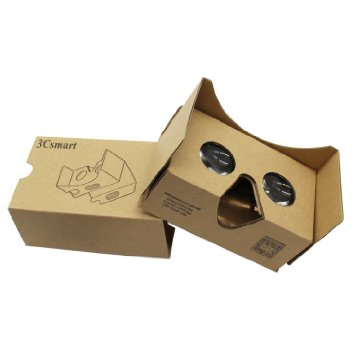 3Csmart Cardboard Kit 2.0 3D VR Virtual Reality DIY Glasses with Headband for 3D Movies and Games Compatible with 3.5"-6" Screen