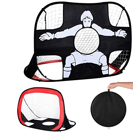 CAIHELONG Foldable pop-up Soccer Goal Outdoor Portable Children's Soccer net and Carrying case Kids Soccer Goal Perfect for Indoor & Outdoor Sports and Practice