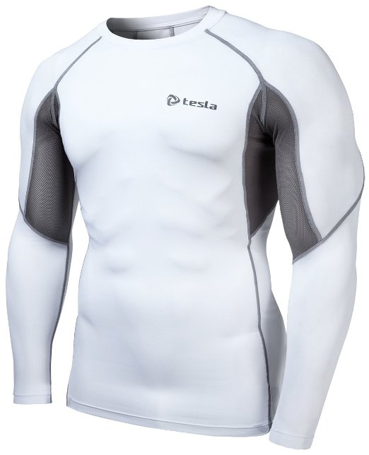 Tesla Men's Cool Mesh Compression Baselayer Long Sleeve T Shirts R19