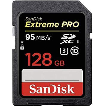 SanDisk Extreme PRO 128GB UHS-I/U3 SDXC Flash Memory Card with up to 95MB/s- SDSDXPA-128G-G46