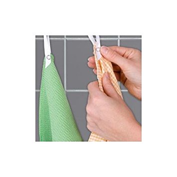 UNIVERSAL CLIP ON HANGING LOOPS FOR HAND TOWELS TEA TOWELS CLEANING CLOTHS AND DUSTERS. Pack of 10