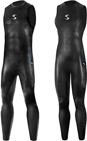 Synergy Triathlon Wetsuit 3/2mm - Volution Sleeveless Long John Smoothskin Neoprene for Open Water Swimming Ironman & USAT Approved