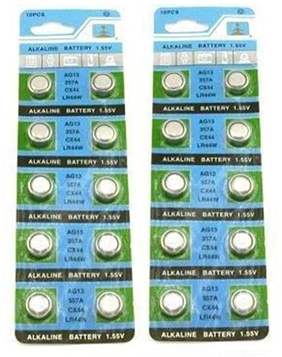 20 of AG13/357A Alkaline Button Cell Watch Battery