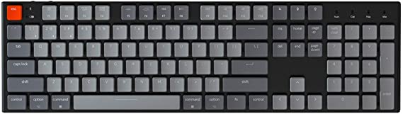 Keychron K1 Mechanical Keyboard,104 Key White LED Wireless Mechanical Keyboards with Gateron Low Profile Brown Switch/Anti Ghosting/N-Key Rollover,Wired Computer Keyboard for Mac and Windows-Version 4