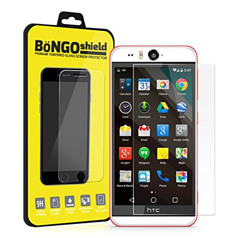 BinTEK Bongo Shield HTC Desire Eye Screen Protector PREMIUM Ballistic HTC Desire Eye Tempered Glass Screen Protector / Compatible with models M910n M910x