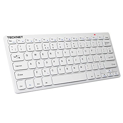 TeckNet 2.4G Wireless Keyboard For Windows 10 / 8 / 7 / Vista / XP and Android Smart TV, Extra Long Battery Life, UK keyboard Layout and Whisper-Quiet Keyboard Design