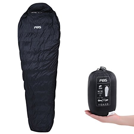 Funs Ultra Lightweight, 28 oz Only, Ultra Compact Down Sleeping Bag, 3 Season Suited 35-70 Degree, Great for Backpacking Camping Hiking