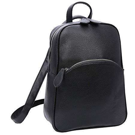 Heshe Women’s Casual Leather Backpack Daypack for Ladies (PU-Black)