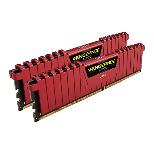 Corsair Vengeance LPX 16GB (2x8GB) DDR4 DRAM 2400MHz C16 Desktop Memory Kit - Red (CMK16GX4M2A2400C16R)