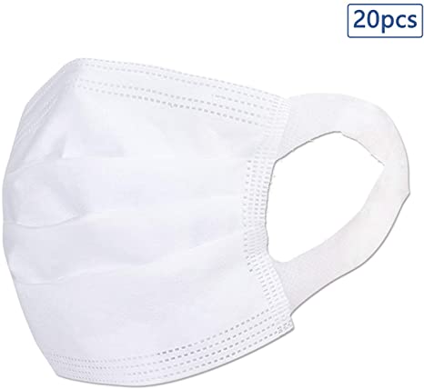 Face Cover Particulate Respirator,Anti Dustfor Outdoor Sun Wind,Dust Protection (White 20PCS)