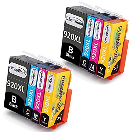 OfficeWorld Compatible Ink Cartridges Replacement for HP 920XL High Yield Ink Cartridges Compatible with HP Officejet 6500 6000 7000 7500 Printer (2 Black, 2 Cyan, 2 Magenta, 2 Yellow)