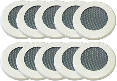 No Pest Recessed Light Cover Replacement Kit for Outdoor Ceiling Canned Lighting Fixtures - Includes Mounting Ring, Trim Plate and Screen- Keep Out Insects- Paintable - Made in The USA (10 Pack)