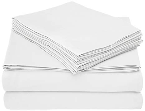 Home Collection Micro Caress Luxurious Sheet Set, 90GSM 4 -Piece Queen Size with 2 Additional Pillowcase, White Color