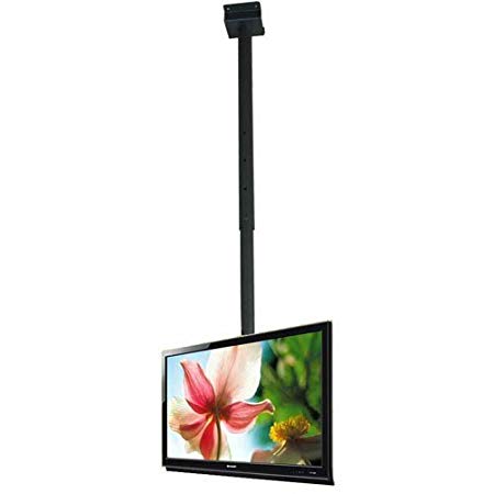 VideoSecu TV Ceiling Mount For Most 37-65 Inches LCD LED Plasma Flat Panel display, some LED TV up to 75 inch with VESA from 200x100 to 600x400mm MPC53B 3S5