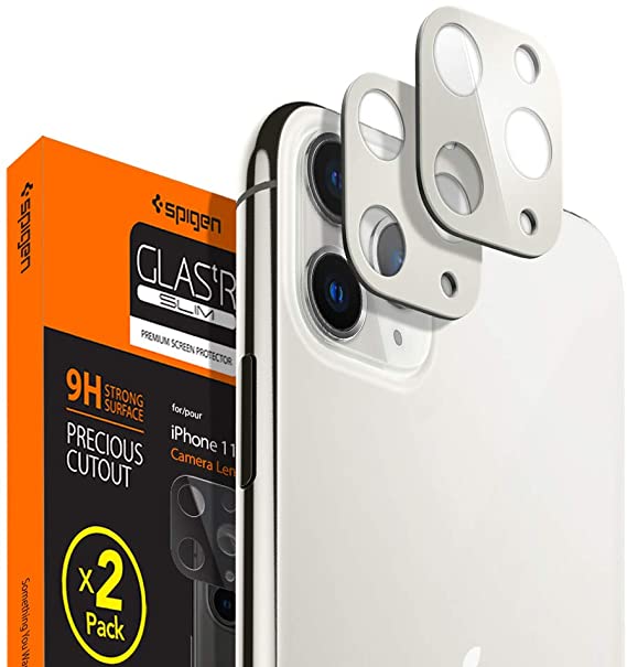 Spigen Camera Lens Screen Protector [2 Pack] designed for Apple iPhone 11 Pro / iPhone 11 Pro Max - Silver