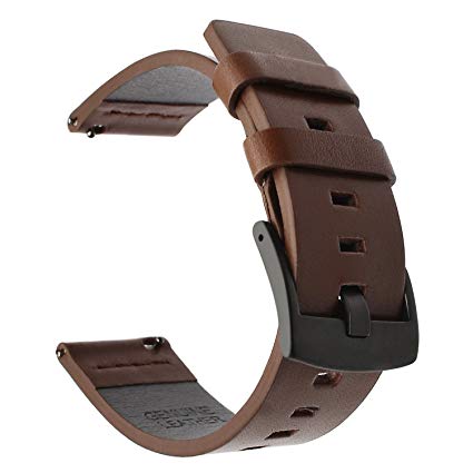 TRUMiRR 24mm Genuine Oily Leather Watch Band Quick Release Wrist Strap for Smartwatch 2 SW2, Suunto Traverse,Panerai 44mm, Other 24mm Lug Wide Smart and Traditional Watches