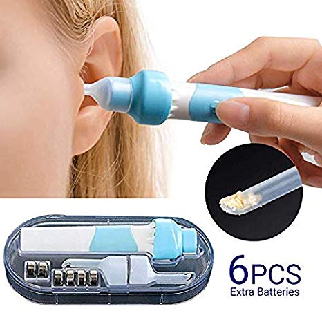 Electric Earwax Removal Tools for Adults and Kids, Portable Vacuum Ear Cleaners, Soft Silicone Automatic Earwax Removal Kits with LED Light Powerful Suction