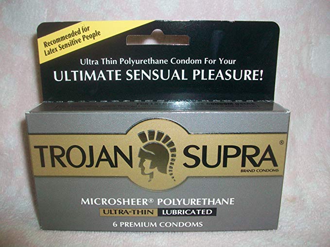 Trojan Supra Non Latex Polyurethane Condoms (6 Pack)