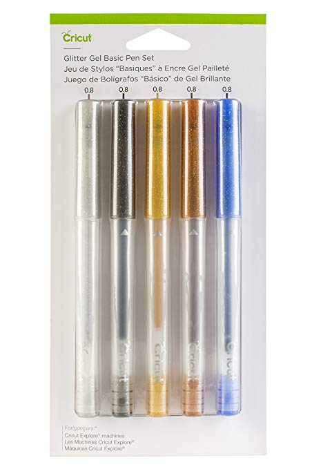 Cricut 2004025 Glitter Gel Basics Pen Set, 5 Pack