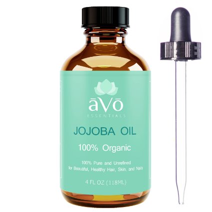 Organic Jojoba Oil 100 Pure Cold Pressed Natural Unrefined Jojoba Carrier Oil for Dry Hair Face Skin and Nail Treatment 4 Oz