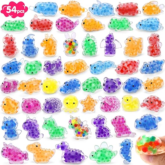 FLY2SKY 54PCS Kawaii Squishies Party Favors for Kids, Mochi Squishy Toy Animals Fidget Toys Mini Squeeze Toys for Classroom Prizes, Goodie Bags, Easter Eggs Fillers, Christmas Stocking Stuffers