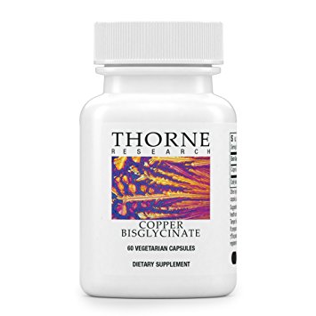 Thorne Research - Copper Bisglycinate - Well-Absorbed Trace Mineral Supplement - 60 Capsules