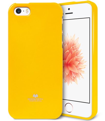 iPhone SE Case, iPhone 5S Case, iPhone 5 Case, [Ultra Slim] Goospery® Color Pearl Jelly [Pearl Glitter] Case Premium TPU [Anti-Yellowing / Discoloring Finish] Cover for Apple iPhone SE/5S/5 - Yellow