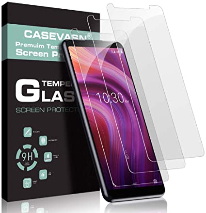 [3-Pack] CASEVASN Screen Protector for Alcatel 3V 2019, Premium Tempered Glass [Case Friendly] HD Clear Easy Installation Anti-Scratch with Lifetime Replacement Warranty for Alcatel 3V 2019