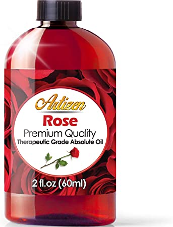 2oz - Artizen Rose Essential Oil (Premium Quality - UNDILUTED) Therapeutic Grade - Huge 2 Ounce Bottle - Perfect for Aromatherapy