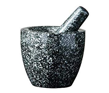 Mortar and Pestle Speckled Charcoal Granite Large Dia 14.5 cm