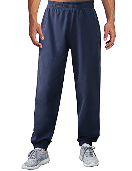 BonWay Men's Jersey Sweatpants Active Pants Athletic Cotton Sport Pants with Pockets Heavy Sweatpants