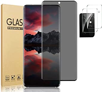 Galaxy S21 Ultra 5G Privacy Screen Protector 2 Pack Camera Lens Film/privacy protection/9H Hardness/No Bubbles/3D Full Coverage Tempered Glass Screen Protector for Samsung Galaxy S21 Ultra (6.8inch)