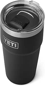 YETI Rambler 20 oz Stackable Tumbler, Stainless Steel, Vacuum Insulated with MagSlider Lid, Black