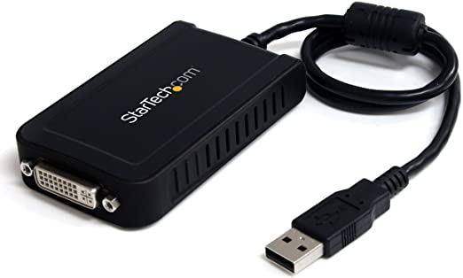 StarTech.com USB to DVI Adapter - 1920x1200 - External Video & Graphics Card - Dual Monitor Display Adapter - Supports Windows (USB2DVIE3) Black