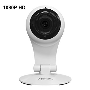 Fsmart 1080P Wireless Security Camera Home Surveillance System With Two Way Audio /Night Vision/Motion Detection - Wifi Camera (White)