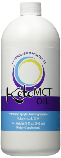 KetoMCT Premium C8 Caprylic Acid MCT oil, manufactured in USA, 32 oz